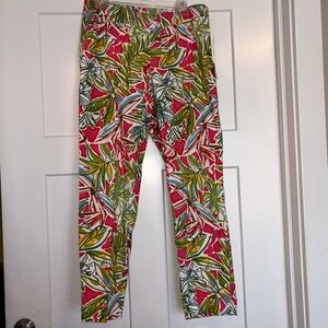 Slim-sation Tropical Floral Ankle Pants sz 12 NWT